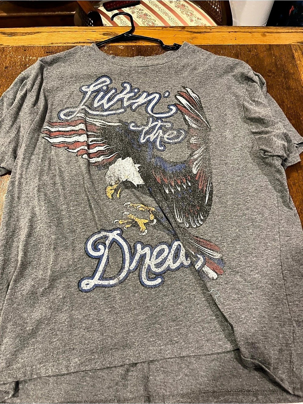 Graphic Eagle Short Sleeve Tee in Gray & Red